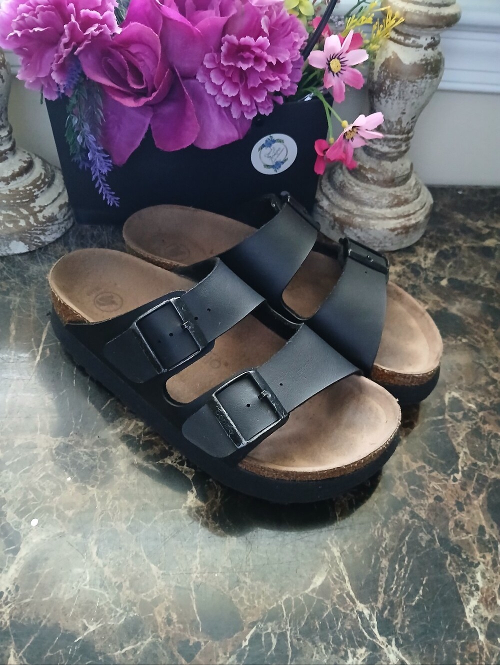 Papillio X Birkenstock Flex Vegan Leather Platform Buckle Sandals 38 EU 7-7.5 US